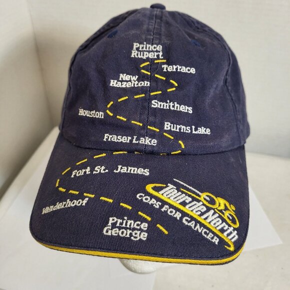 TOUR de North BC CANADA Cancer Hat Strapback Baseball Vintage 90s Cap Dad - Picture 2 of 9